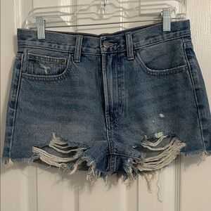 Altar'd State Distressed Blue Jean Shorts